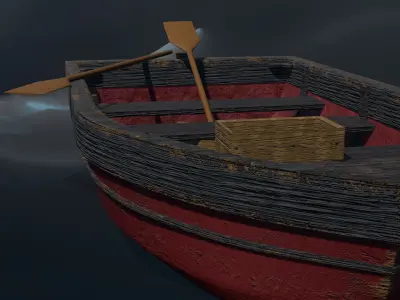 Bote - Boat Low-poly 3D model