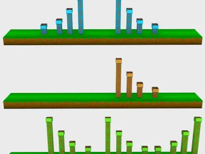 Flappy 3D-Complete Game Template Low-poly 3D model