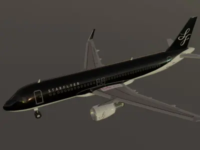 Starflyer airbus a320-214 low poly 3D model Low-poly 3D model