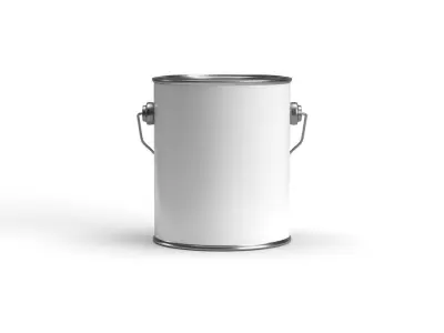 Quart paint can with metal handle  3D model
