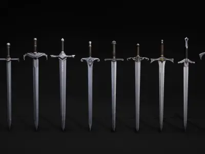 Medieval Swords Low-poly 3D model