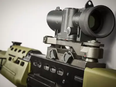 SA80 Assault Rifle Game Ready PBR Weapon Low-poly 3D model