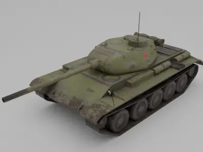 T-44 Medium Tank  Low-poly 3D model