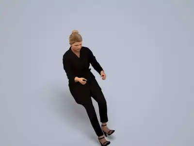 00123Kiera007 - Adult Caucasian woman driving car in 3D model