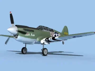 Curtiss P-40N Warhawk V03 USAAF 3D model