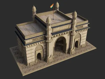 Mumbai The Gateway of India 3D model purchase
