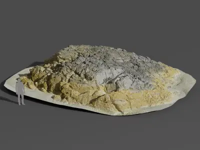  Giant Lichen Covered Beach Rock Model 