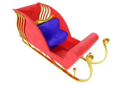 Santa Claus Sleigh 3d model  3D model purchase