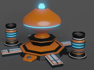 Sci-Fi Machine  Low-poly 3D model