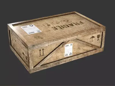 wooden crate PBR 4K Low-poly 3D model 2