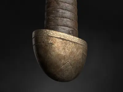 Medieval Viking Sword AAA Short Battle Sword Low-poly 3D model
