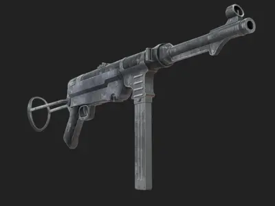 MP40 Submachine Low-poly 3D model