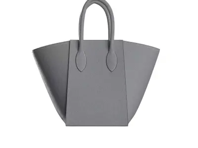Grey Leather Tote Bag 3D model