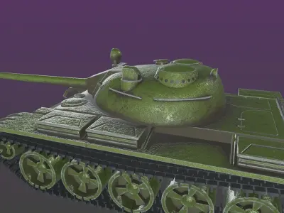 T-55 Tank 3D Model Free low-poly 3D model
