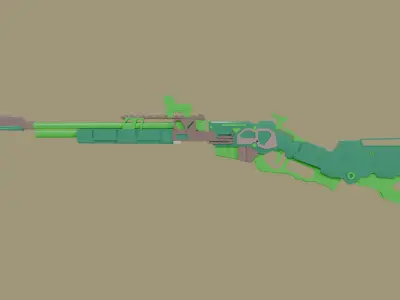 3 guns model pack Low-poly 3D model