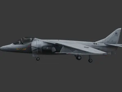 Harrier Jump Jet Low Poly Low-poly 3D model