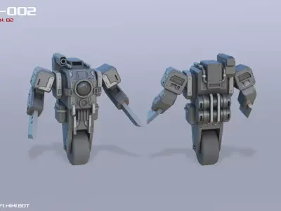 Scifi Mini bot Low-poly 3D model purchase