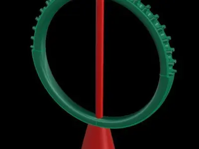 Dainty Half Diamond Band Ring 3D print model