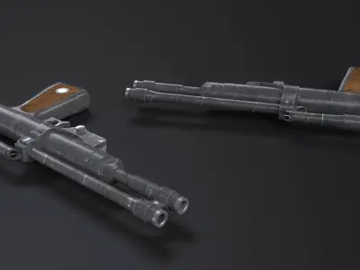 BLASTER PISTOL Low-poly 3D model