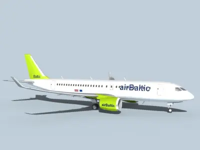 Bombardier CS100 Air Baltic 3D model