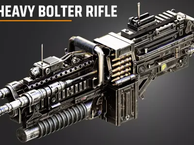 Heavy Bolter Rifle 3D model