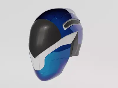 futuristic helmet ninja Low-poly 3D model