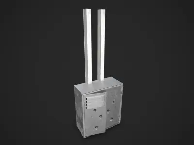 Industrial Fuse Box Low-poly 3D model