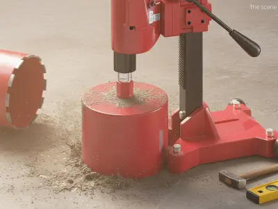 Bluerock Concrete Drilling Core Bit Set with Multiple Sizes 3D model