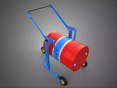 HEAVY DUTY DRUM BARREL TROLLEY CART BARROW HANDTRUCK HOLDER LIFT 3D model
