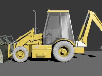 JCB 3D Model backhoe Free 3D model