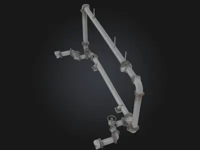 Pipe Network Structure Modular Industrial Piping System  3D model