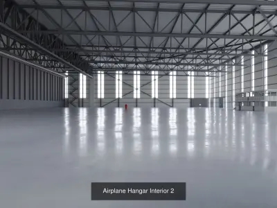 Collection - 8 Airplane Hangar Interiors 3D Model Pack