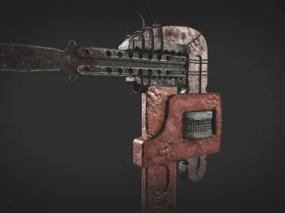 Wrench hammer Low-poly 3D model