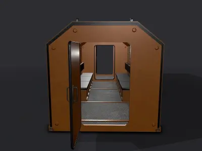 Used Refuge Chamber Container PBR Low-poly 3D model