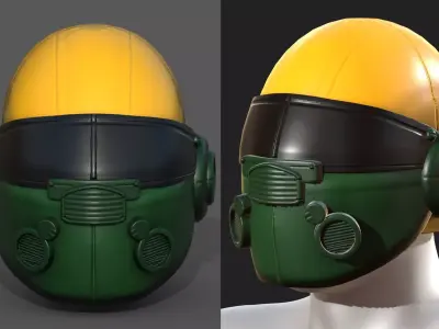 Helmet plastic mask scifi military futuristic  Low-poly 3D model