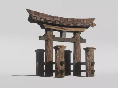 Torii Gate 3D model 3