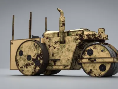 Rusted Rollar  machine Low-poly 3D model