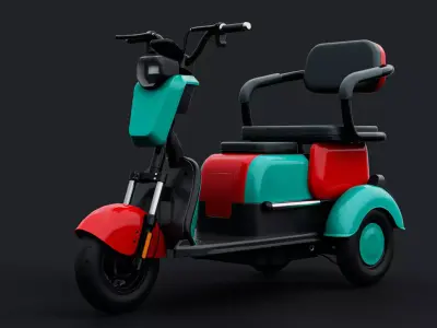 Electric Tri-bike Free low-poly 3D model