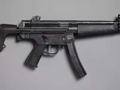 MP5 SMG Low-poly 3D model get