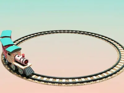 Toy Train Low-poly 3D model order