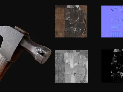 OLD HAMMER Low-poly 3D model 3