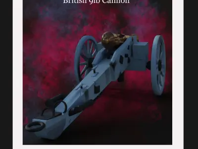 British 9lb Cannon 3D model