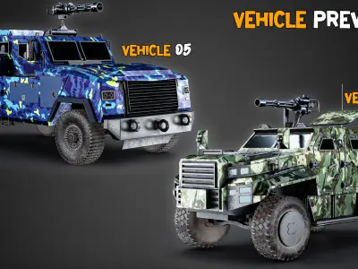 15 Game-Ready Military Vehicle   4K Texture   Vol 02   Low-poly 3D model