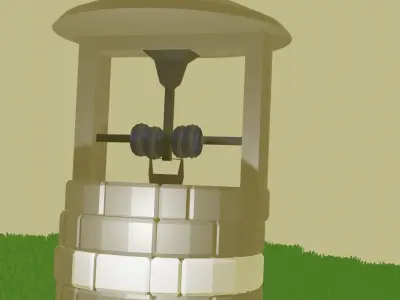 Well with grass low-poly Low-poly 3D model