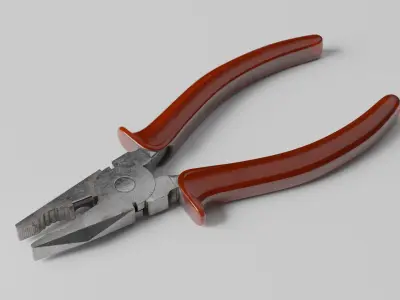 Weathered Combination Pliers 3D model