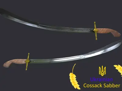 Ukrainian Cossack Saber Low-poly 3D model