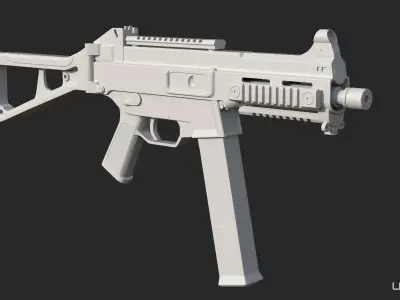 Gun UMP45 High-poly 3D model 3D model