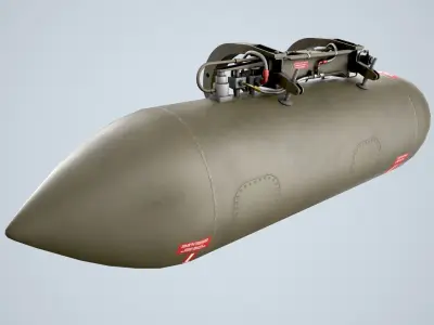 Helicopter External Fuel Tank 450L With Mount Low-poly 3D model