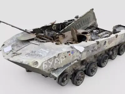 Destroyed BMD-1 Soviet airborne infantry fighting vehicle 3D model