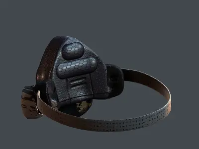 Gas mask helmet 3d model scifi Low-poly Low-poly 3D model Low-poly 3D model 16